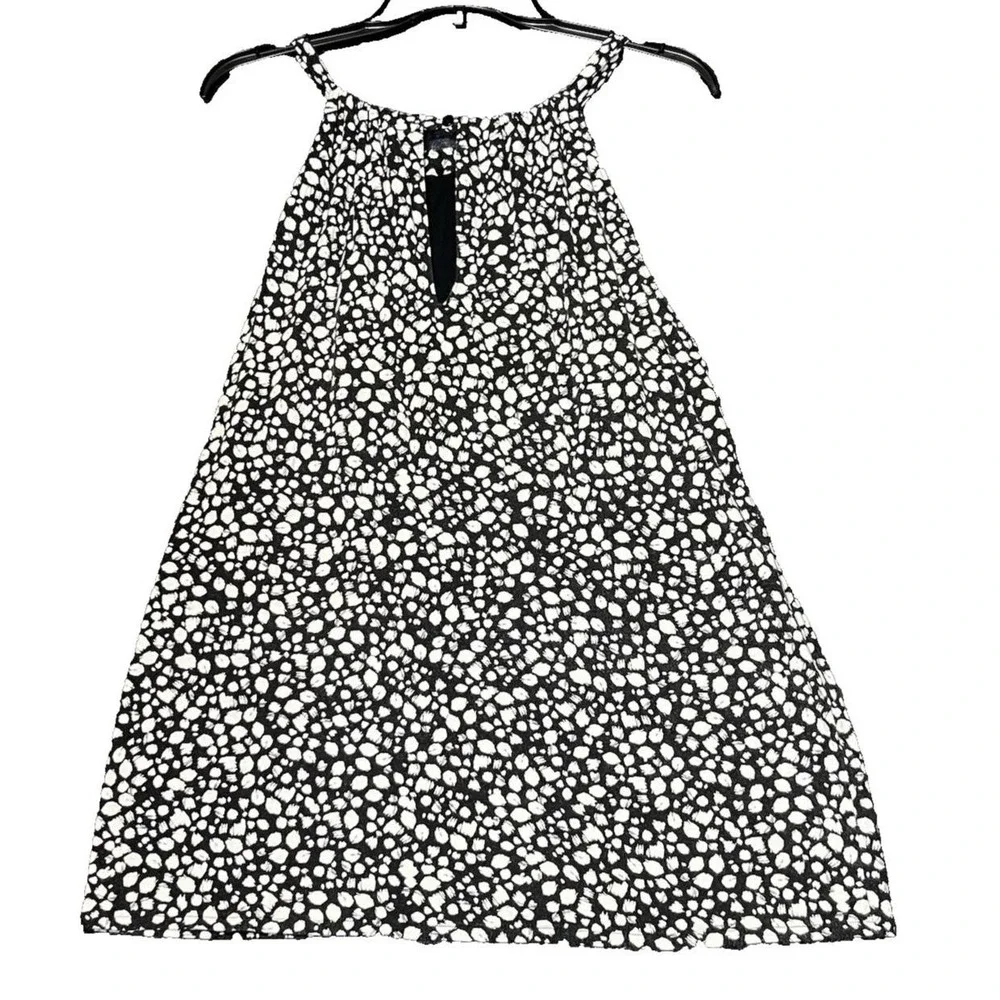 Banana Republic Womens Size Medium Halter Top Black White Speckled‎ Inner Bra